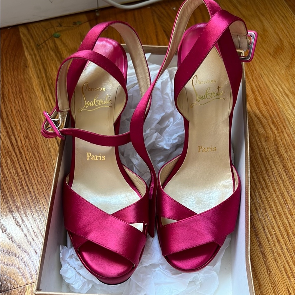 Christian Louboutin Women's Red Satin Heels